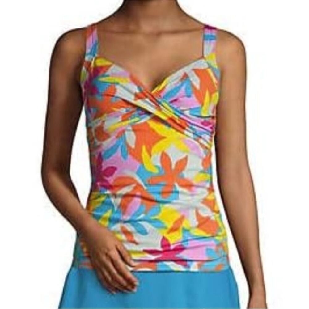 Lands End wrap Tankini Top sz 24W